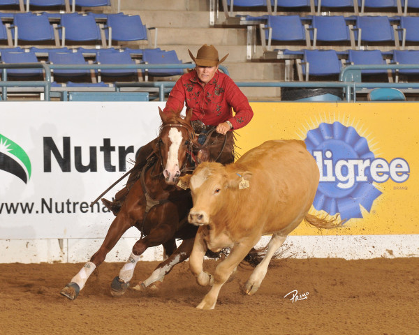 Betty Lou Valdez was the Futurity Novice Non-Pro Championship aboard A Shooting Spark.